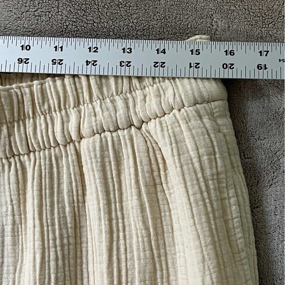 Wonderly 100% Cotton Gauze Cream Wide Leg Pull On Pants Beachy Boho Size Large - Picture 12 of 13